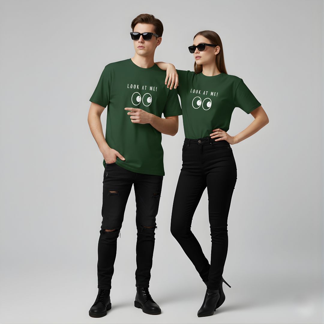 Look At Me Unisex T-Shirt (Forest Green) | Colorful Wear