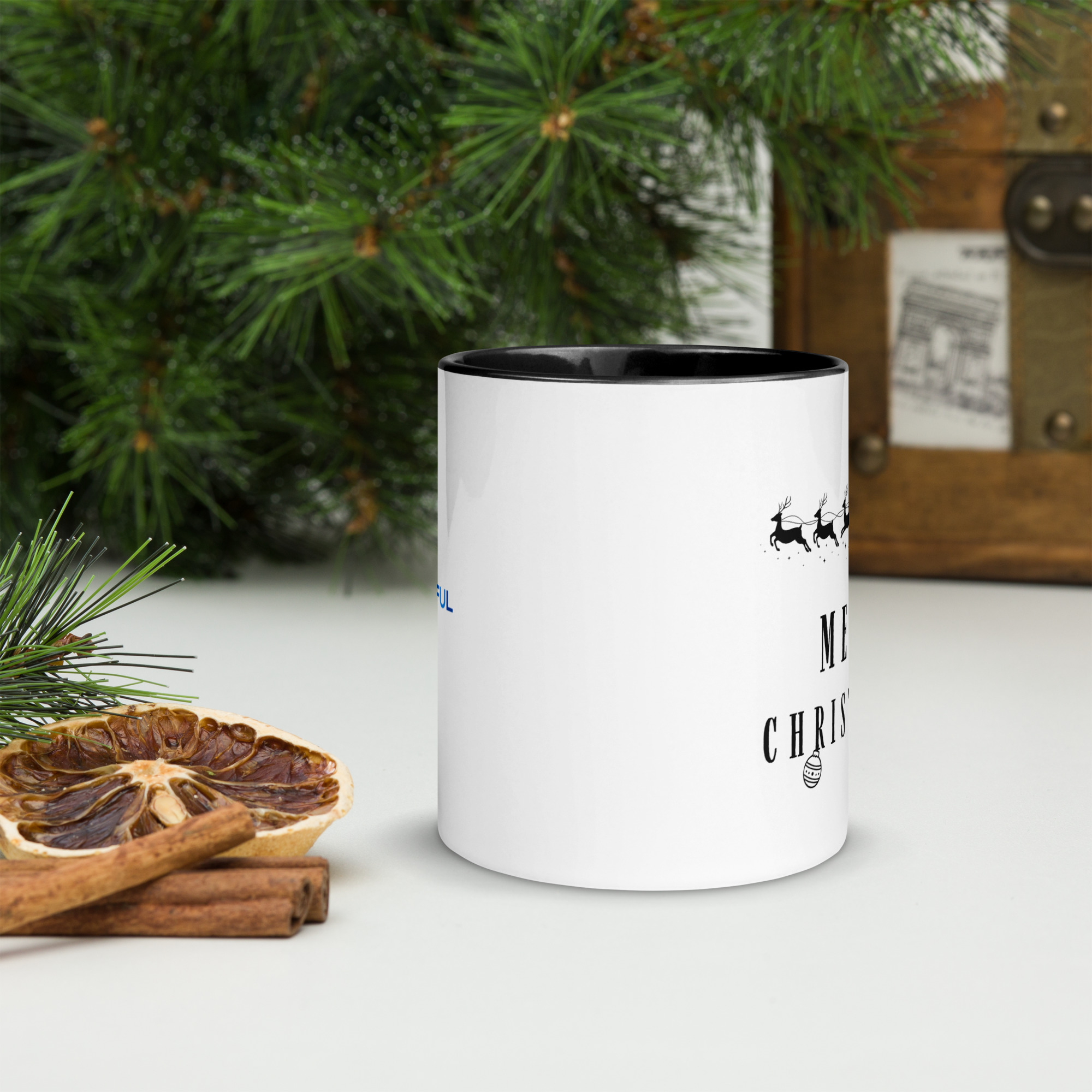 Merry Christmas Gift Mug with Black Interior – 11 oz & 15 oz - Image 3