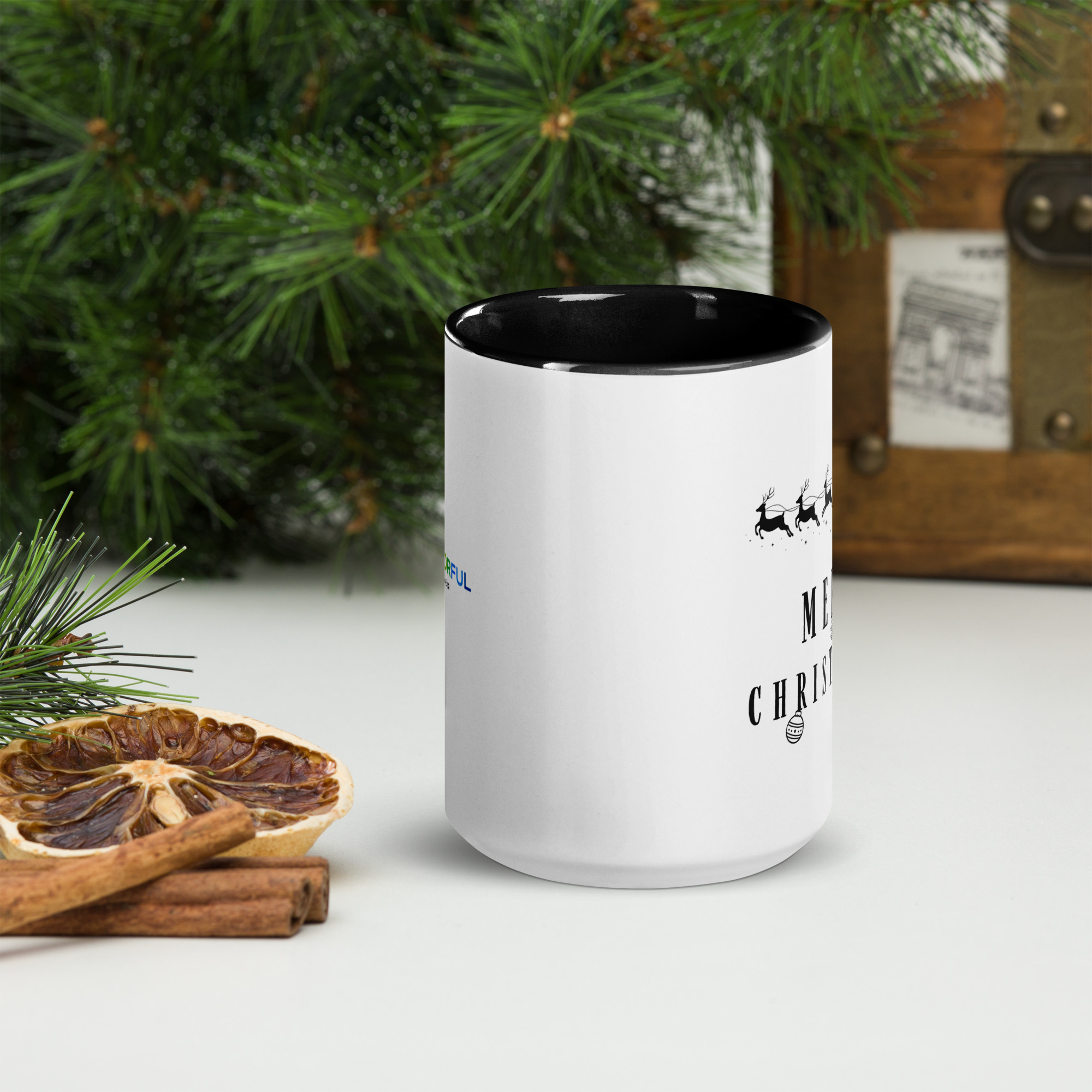 Merry Christmas Gift Mug with Black Interior – 11 oz & 15 oz - Image 6