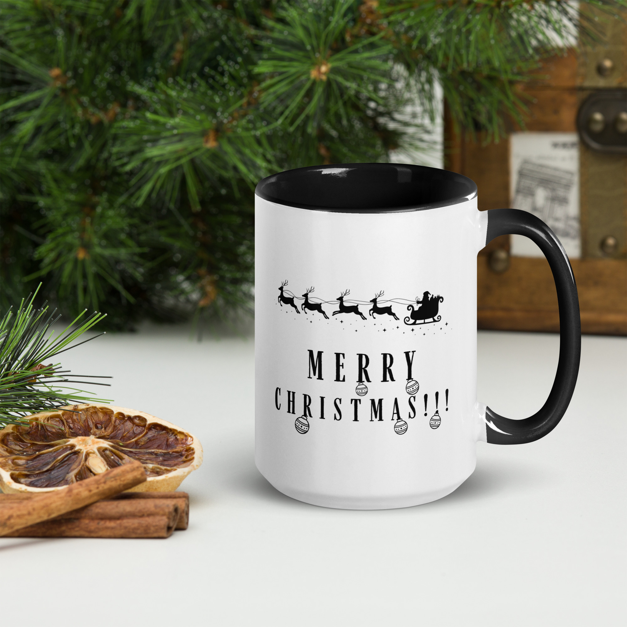 Merry Christmas Gift Mug with Black Interior – 11 oz & 15 oz - Image 5