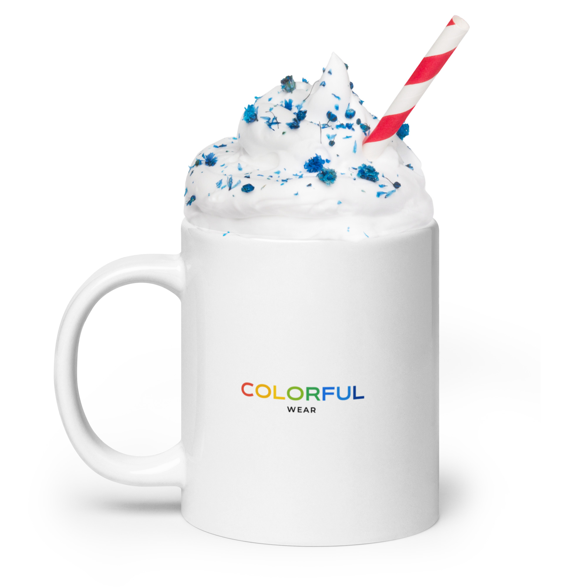 Merry Christmas White Glossy Mug (20 oz) | Colorful Wear