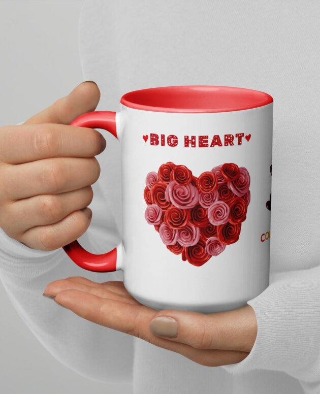Big Heart Ceramic Mug (15 oz) | Colorful Wear